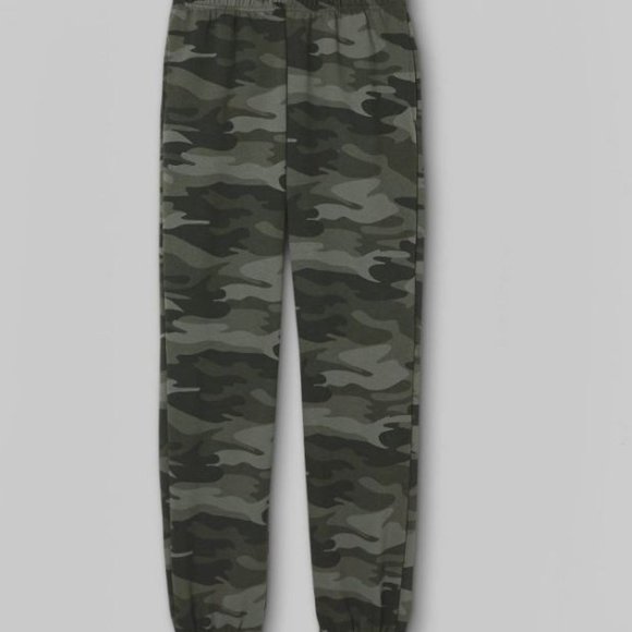 Women's High-Rise Fleece Sweatpants - Wild Fable™ Green Camo MEDIUM - Picture 2 of 4